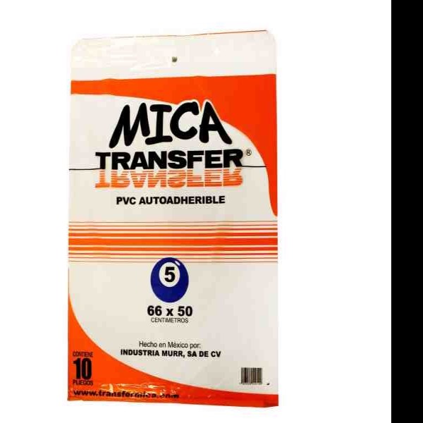 MICA ADHESIVA TRANSP. TRANSFER 66X50CM.5.0 MIL. E10 C250